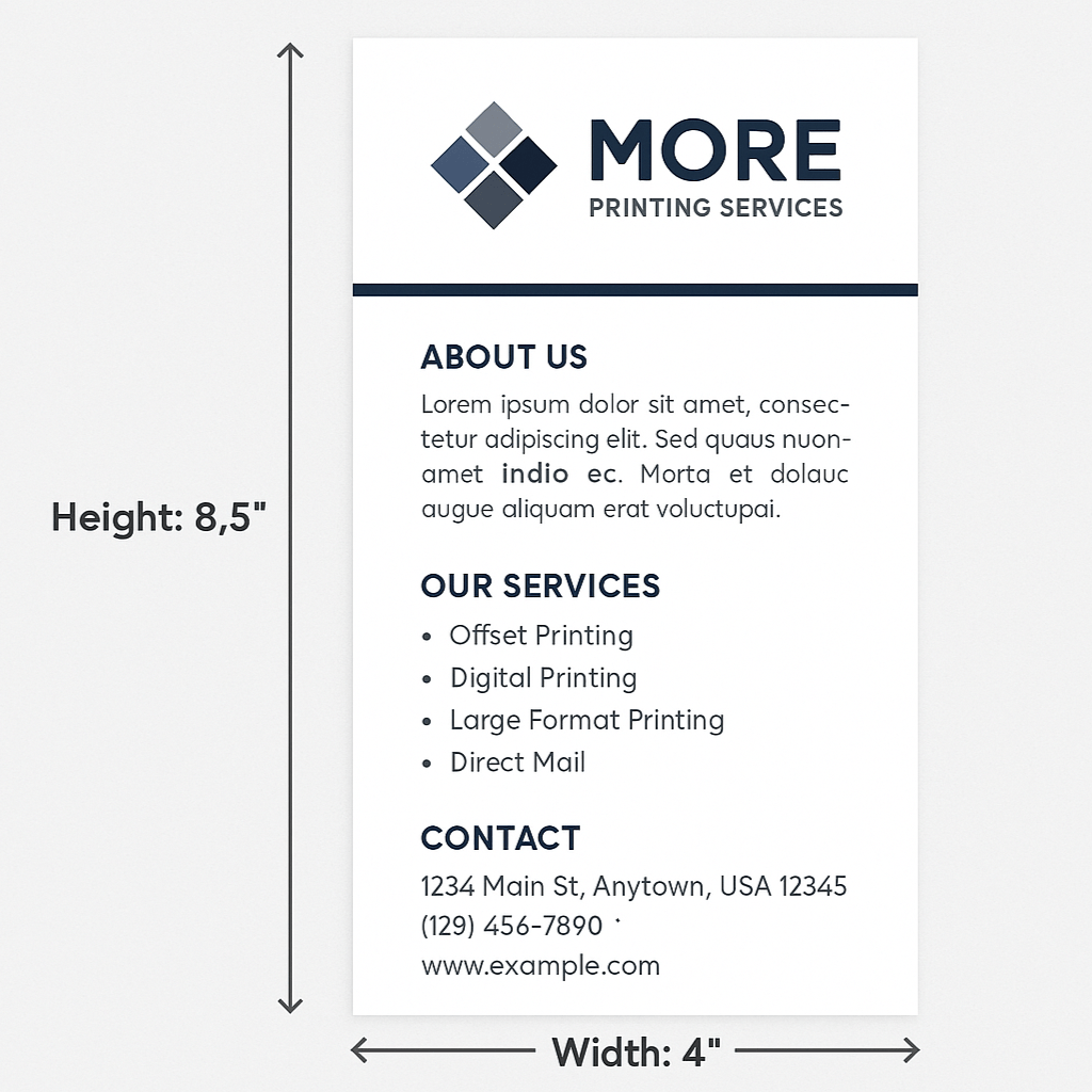 Long Flyer 4"x8.5" - Custom Printing Services | More Printing Services