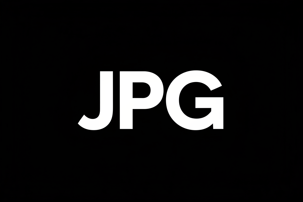 JPG in white letter and black background